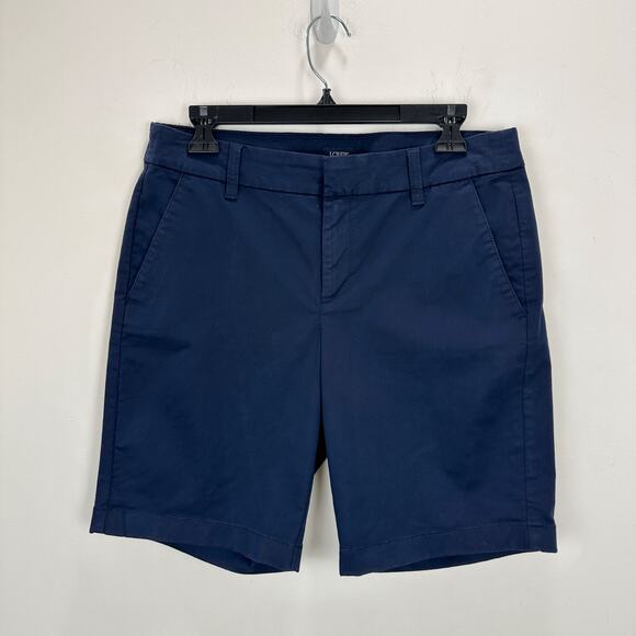 J.Crew 9" Frankie Bermuda Chino Short Cotton Mid Rise Navy Classic Womens US 6 - Picture 6 of 14